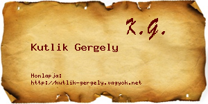 Kutlik Gergely névjegykártya